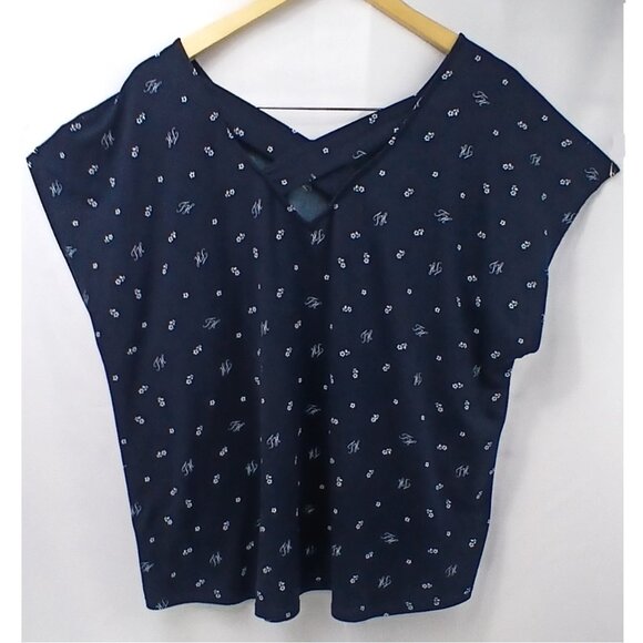 Tommy Hilfiger Dark Blue Top with Short Sleeves and Shorts Pajama Set EUC - Picture 3 of 8